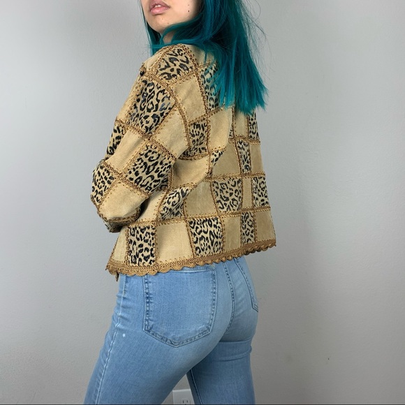 Genuine leopard print leather jacket - Picture 5 of 5
